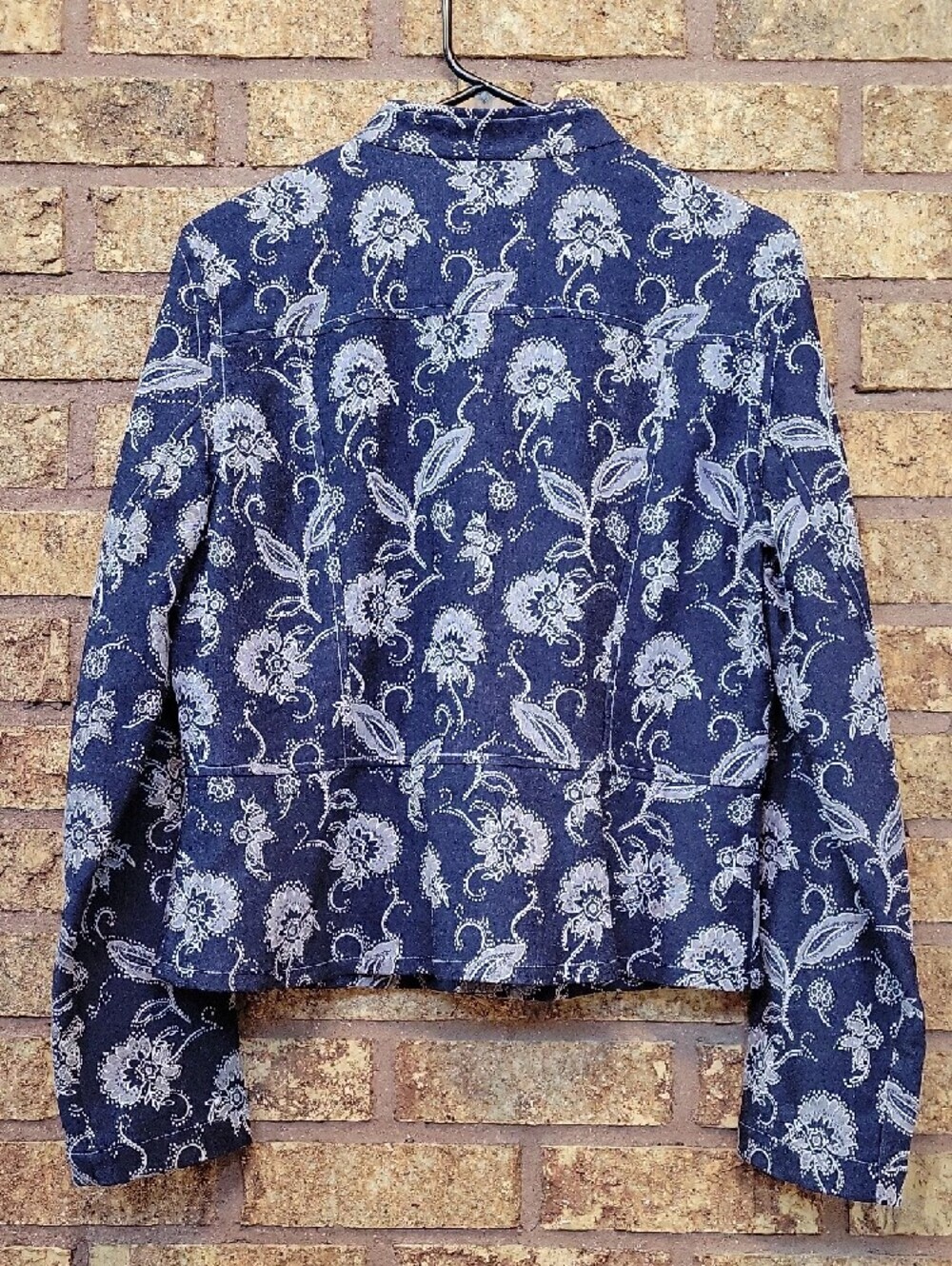 Bamboo Trader Jacquard Floral Embroidered Jacket Size Large Stretch - Picture 8 of 15